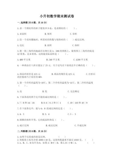 小升初数学期末测试卷附参考答案【培优a卷】.docx