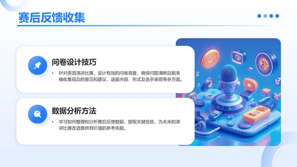 蓝色3D风成功的英语演讲比赛方案PPT模板