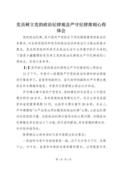党员树立党的政治纪律观念严守纪律准则心得体会.docx