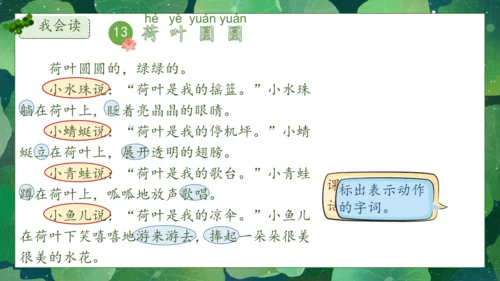 【核心素养】部编版语文一年级下册-12. 荷叶圆圆 第1课时（课件）