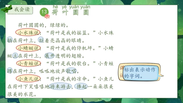 【核心素养】部编版语文一年级下册-12. 荷叶圆圆 第1课时（课件）
