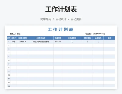 工作计划表