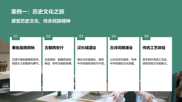 绿色商务风研学旅行宣传介绍PPT模板