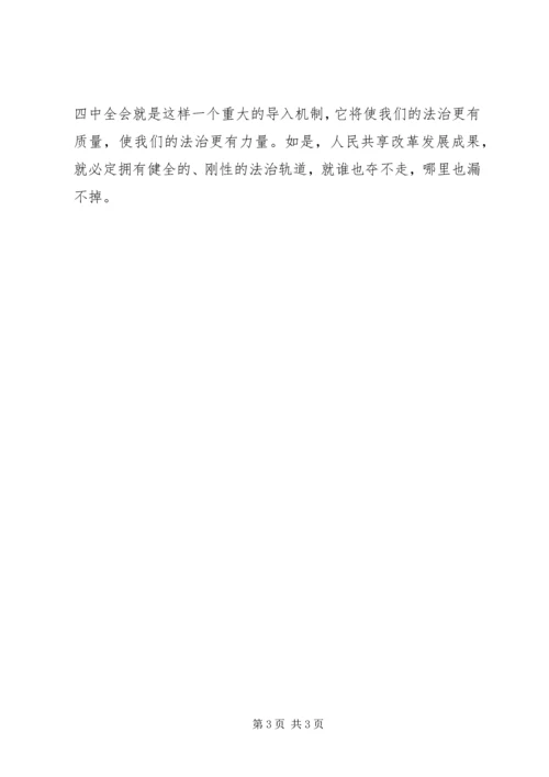 学习党的十八届四中全会精神依法治国心得体会 (4).docx