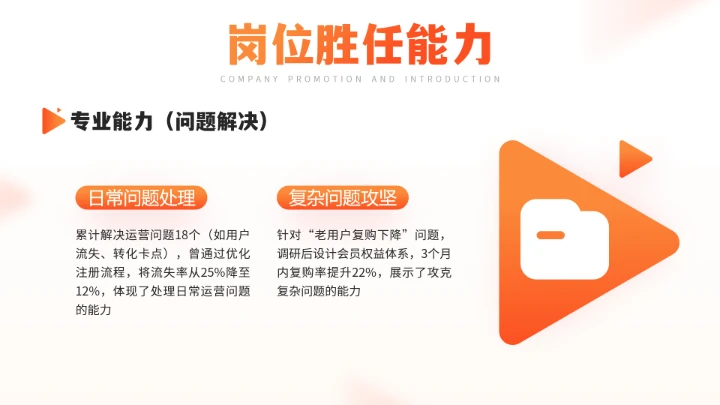 橙色通用版大学生求职个人综合展示职业生涯规划PPT