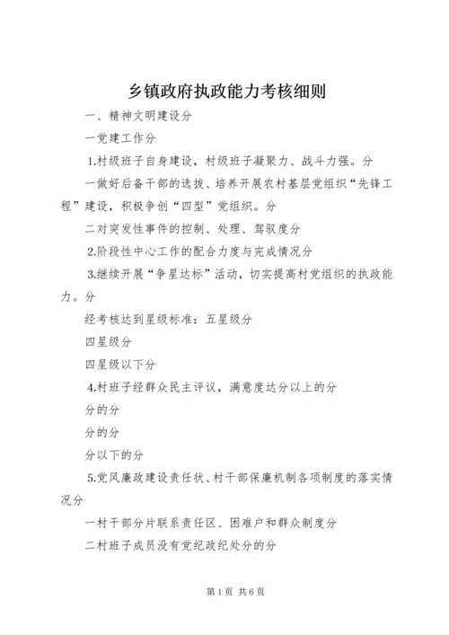 乡镇政府执政能力考核细则.docx