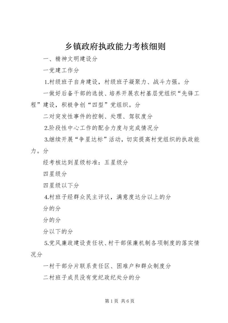 乡镇政府执政能力考核细则.docx