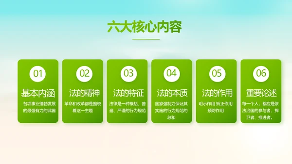 蓝色清新法治讲座进校园宣传PPT