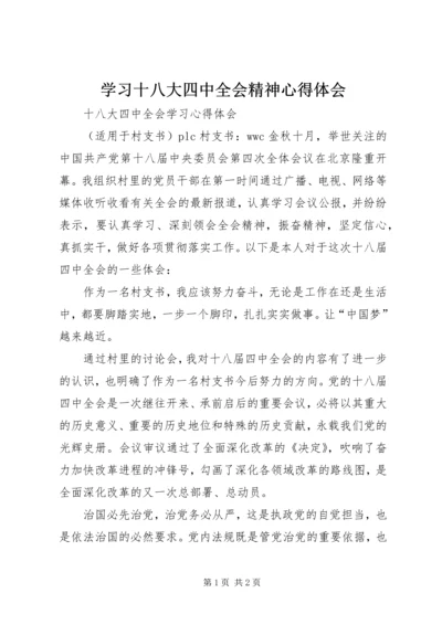 学习十八大四中全会精神心得体会 (2).docx