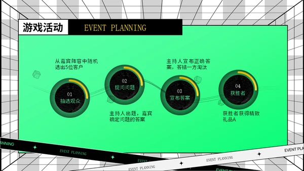 绿色潮流时尚活动策划时空引力场通用PPT模版