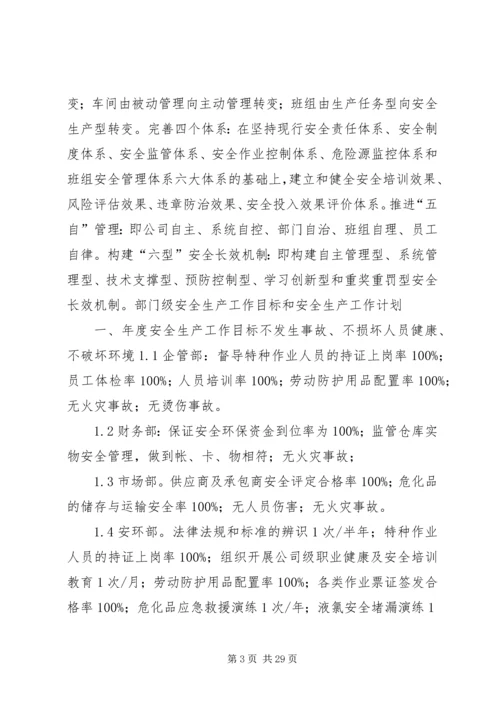 年度安全生产目标和安全工作计划.docx