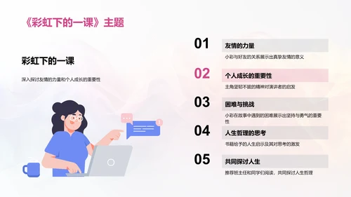 《彩虹下的一课》书评汇报PPT模板