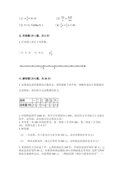 小学六年级下册数学期末卷往年题考.docx