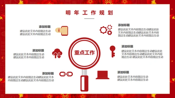 春节喜庆的年度工作汇报通用PPT模板