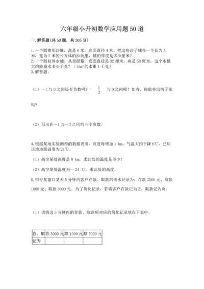 六年级小升初数学应用题50道附答案【综合卷】.docx