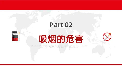 红色水彩简约商务控烟企业培训PPT课件禁烟