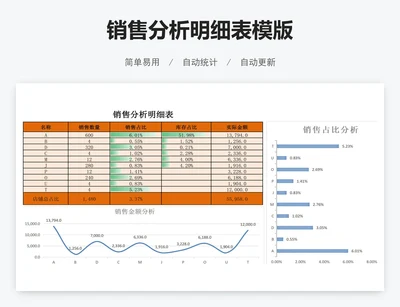 销售分析明细表模版