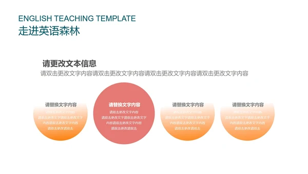 粉红色插画风英语教学PPT模板