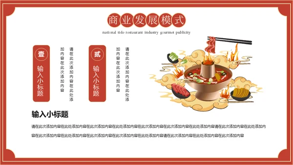国潮风餐饮美食宣传吃火锅通用PPT模板