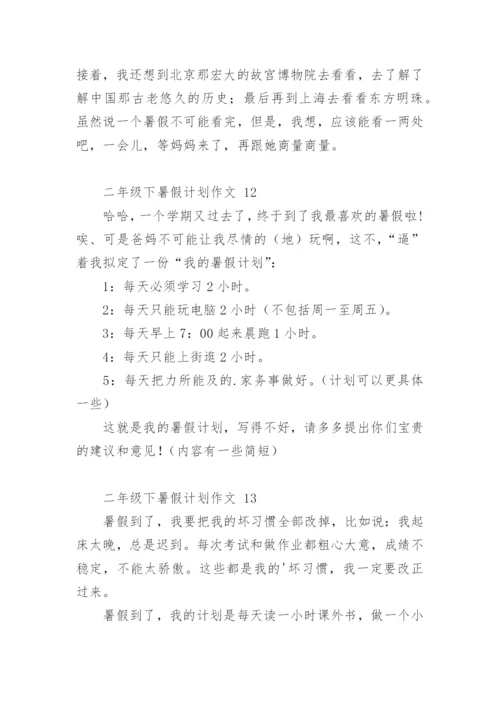 二年级下暑假计划作文.docx