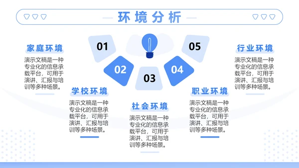 蓝色插画风大学生职业生涯规划书PPT模板