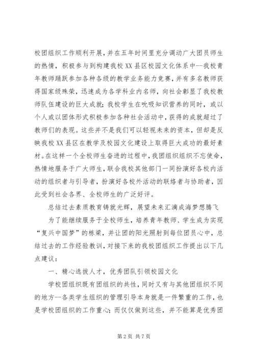 学校共青团代表大会上的报告 (2).docx