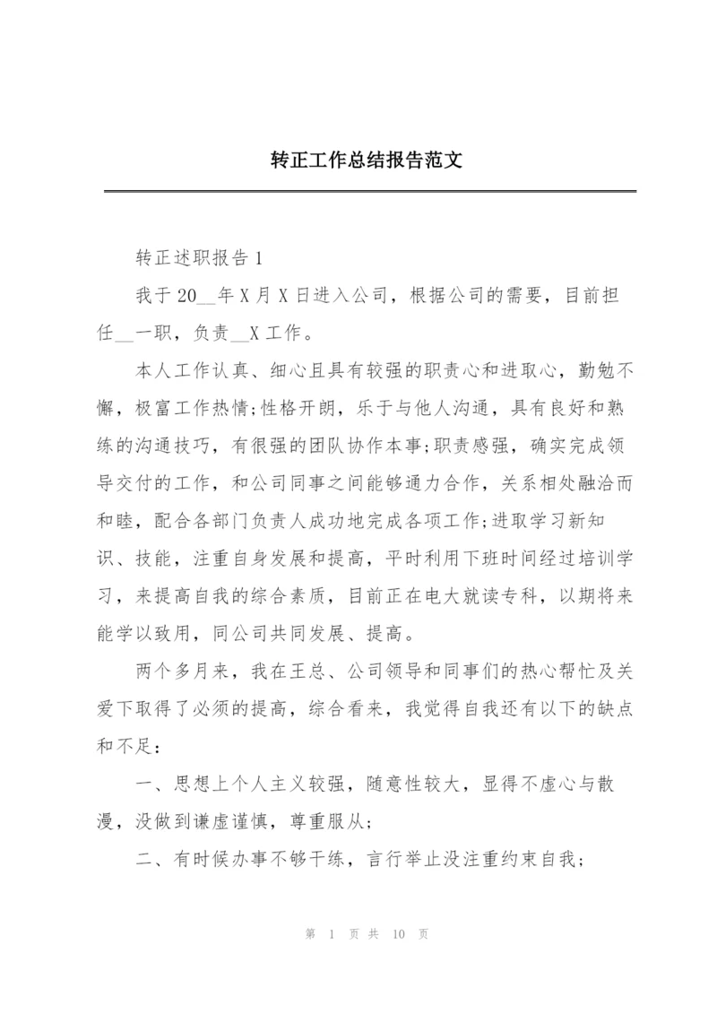 转正工作总结报告范文.docx