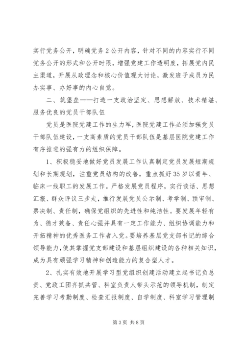 浅谈新形势下如何加强基层医院党建工作.docx