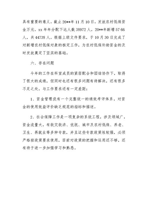 XX年财政局社保科工作总结