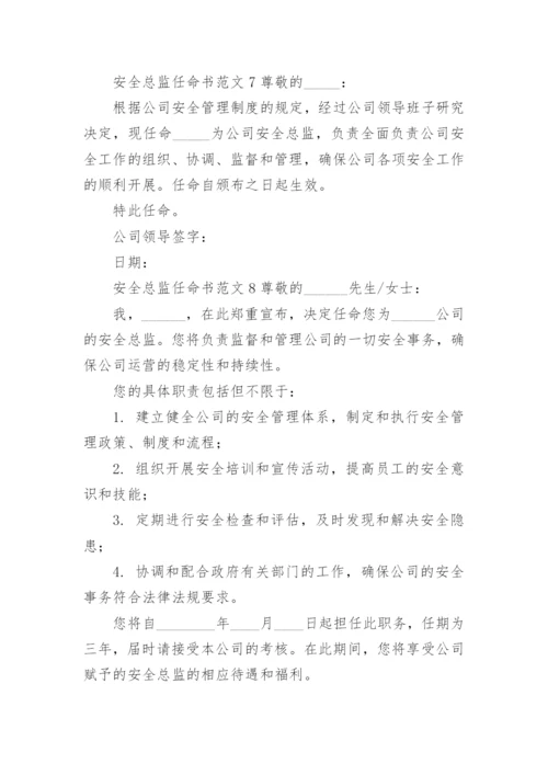 安全总监任命书范文.docx