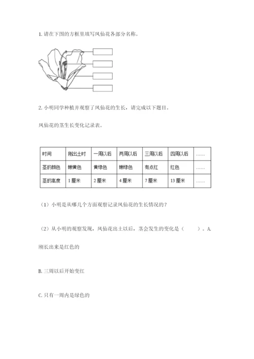 科学四年级下册第一单元植物的生长变化测试卷附完整答案【夺冠系列】.docx