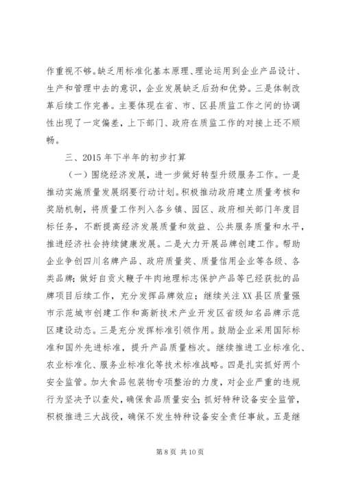 市质监局XX年上半年工作总结和下半年工作计划.docx