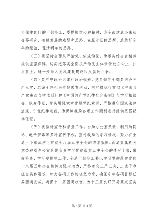 党的十八届五中全会精神学习方案.docx