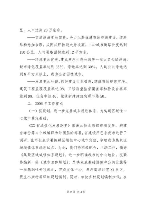城建局贯彻落实市委工作会议精神工作汇报 (7).docx