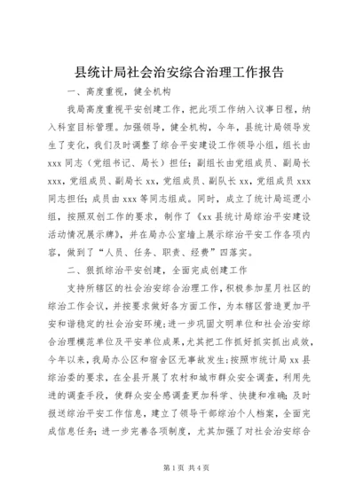 县统计局社会治安综合治理工作报告.docx