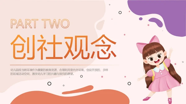 简约橘红色幼儿园班级环境创设PPT