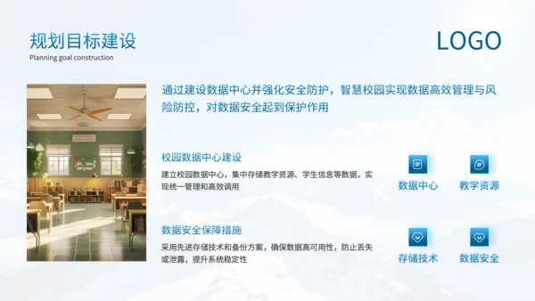 蓝色简约风智慧校园建设进展述职PPT