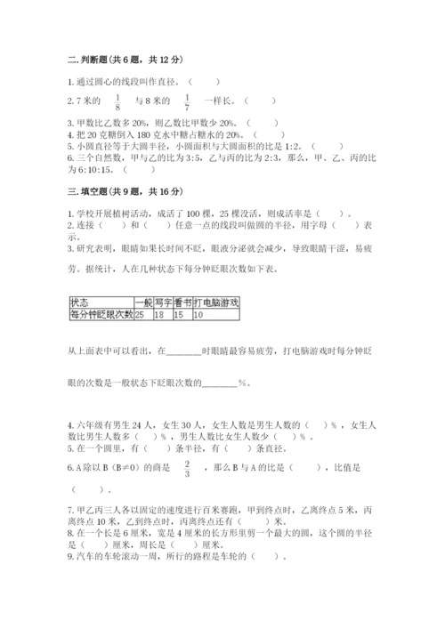 小学数学六年级上册期末考试试卷（典优）word版.docx