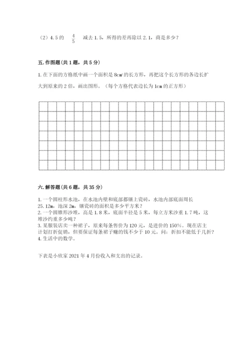 北师大版小学六年级下册数学期末综合素养测试卷（综合题）.docx