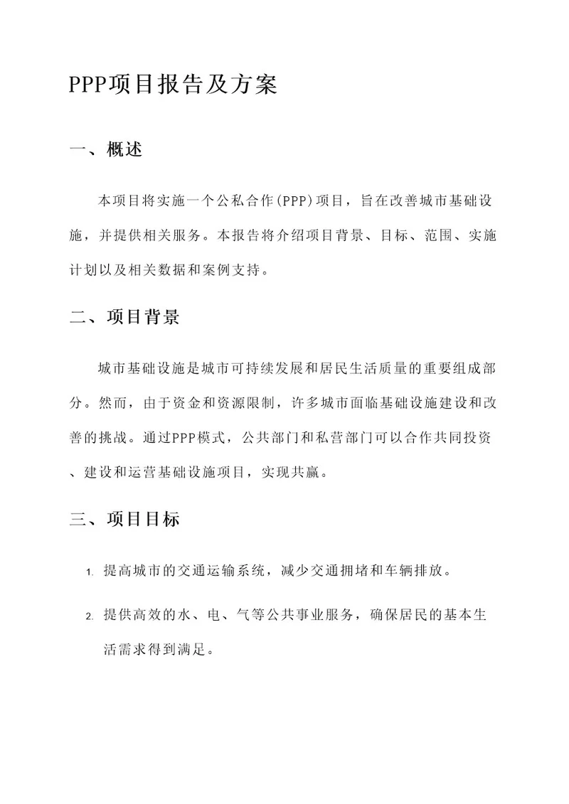 ppp项目报告及方案