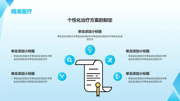 蓝色插画风医生医疗行业通用PPT模板