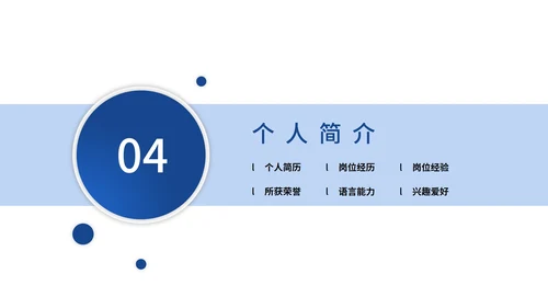 蓝色大气微粒体岗位竞聘个人介绍PPT模板