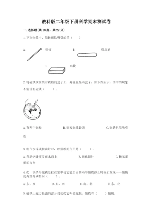 教科版二年级下册科学期末测试卷（易错题）.docx