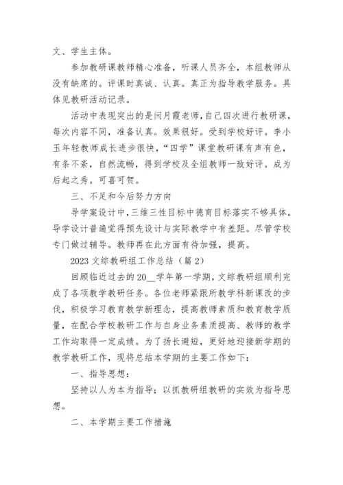 2023文综教研组工作总结（精选10篇）.docx