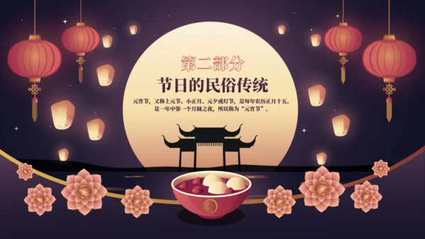 元宵节传统节日宣传介绍通用PPT模板