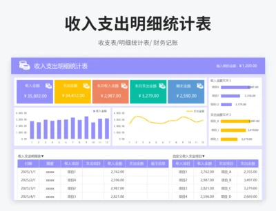 收入支出明细统计表