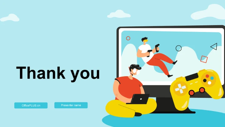 蓝色卡通风格游戏娱乐PPT主题