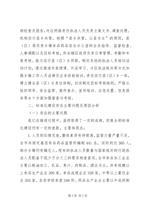 基层反映：关于基层食药监管所标准化建设的思考.docx