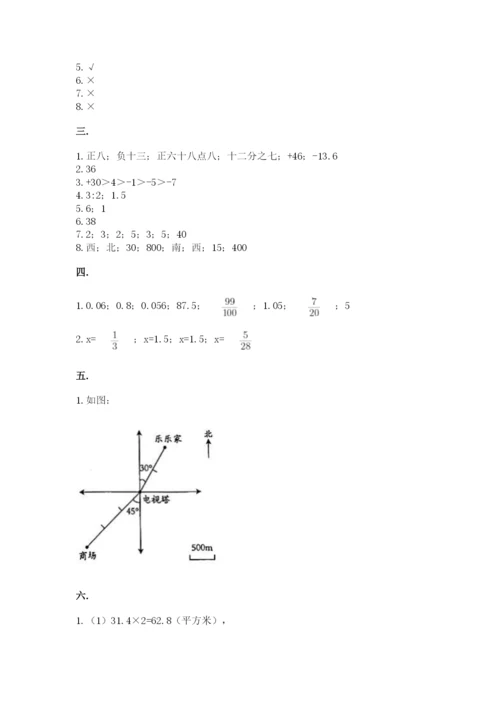 小升初数学综合模拟试卷及参考答案（轻巧夺冠）.docx