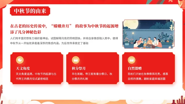 红色中国风风格中秋节介绍PPT模板